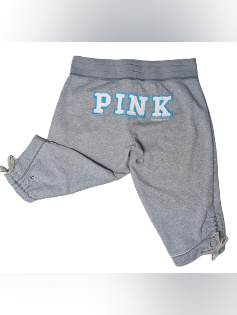 Vintage Y2K VS PINK Grey Cropped Sweats - Isle of Pink - Small